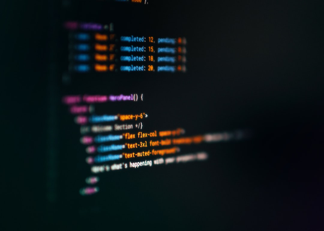 JavaScript JSX Code Editor Dark Mode Interface. Close-up view of programming environment showing modern frontend code with s